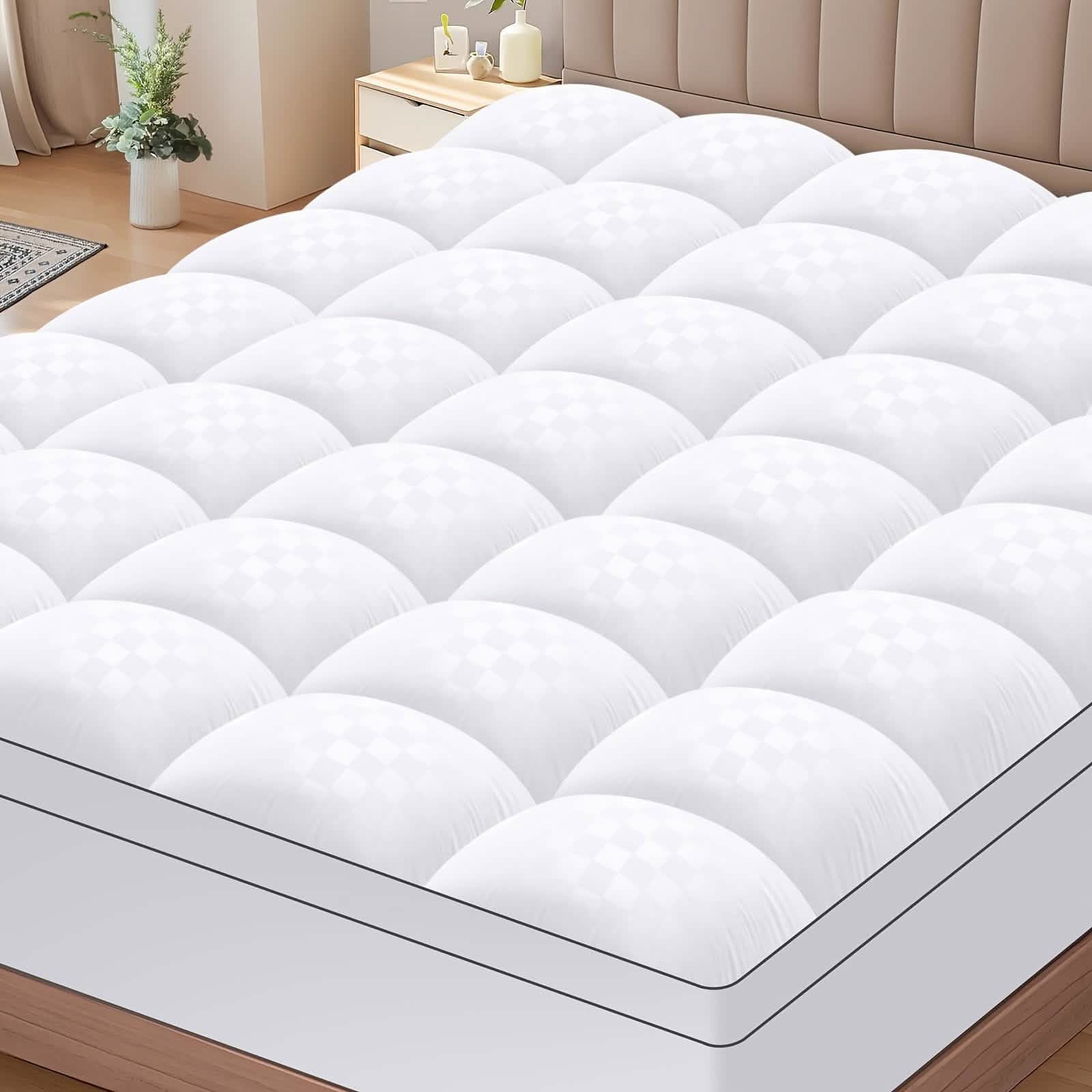 Extra Thick Mattress Topper | Soft Cotton Quilted Pad