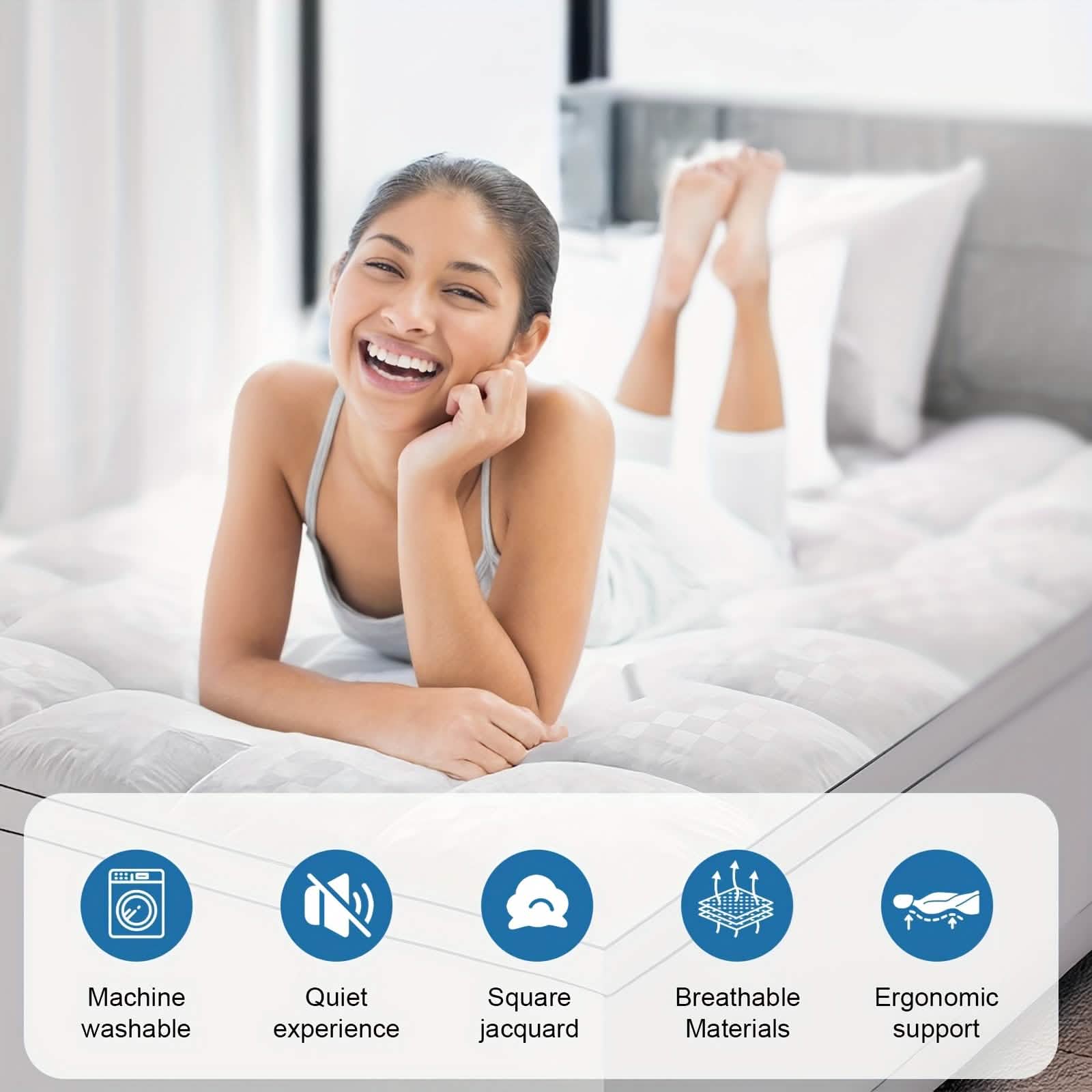 Extra Thick Mattress Topper | Soft Cotton Quilted Pad
