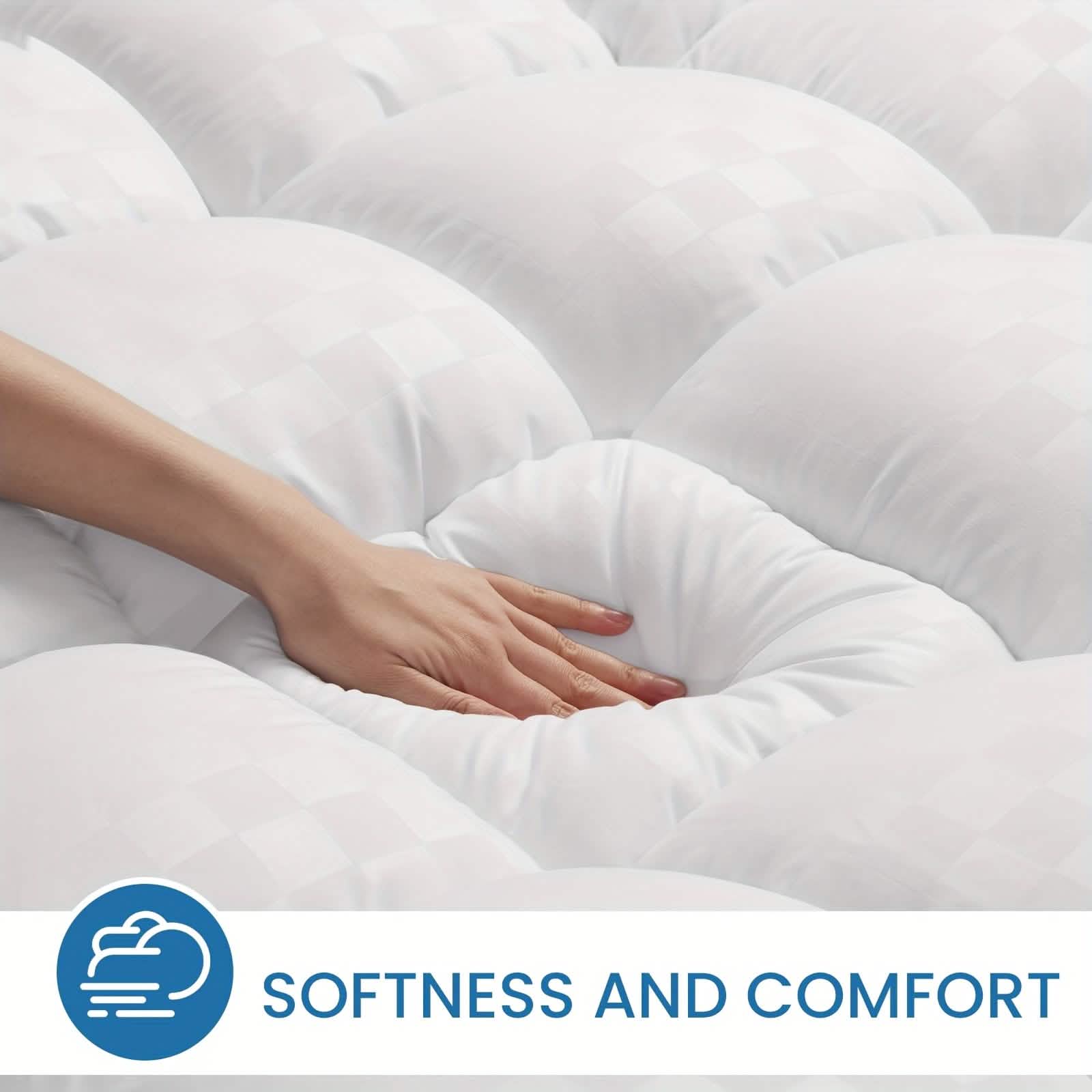Extra Thick Mattress Topper | Soft Cotton Quilted Pad