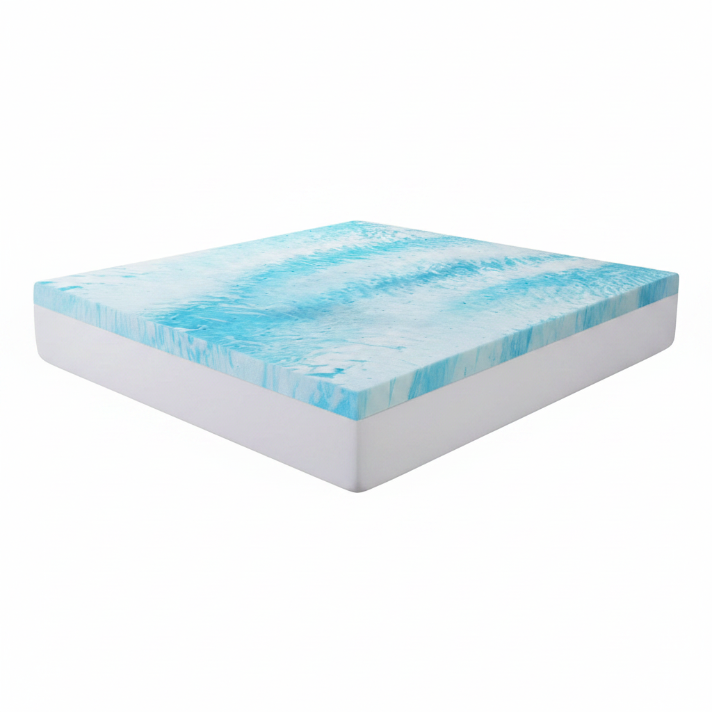 Gel Memory Foam Mattress Topper, Queen Size, 2 Inch, for Pressure Relief